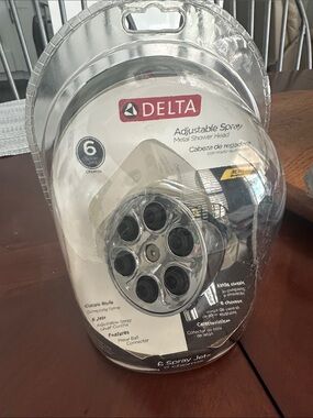 Delta Chrome Adjustable Spray Shower Head
